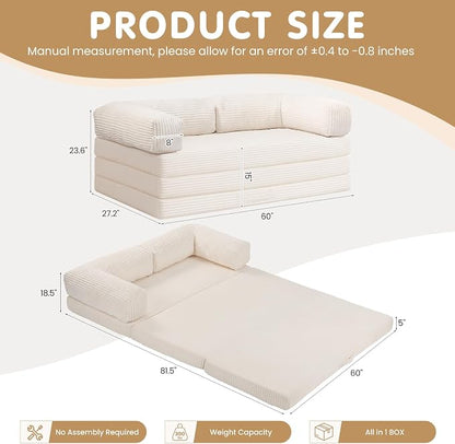 JUIKURY Folding Sofa Bed, Convertible Sleeper Chair - Image 2