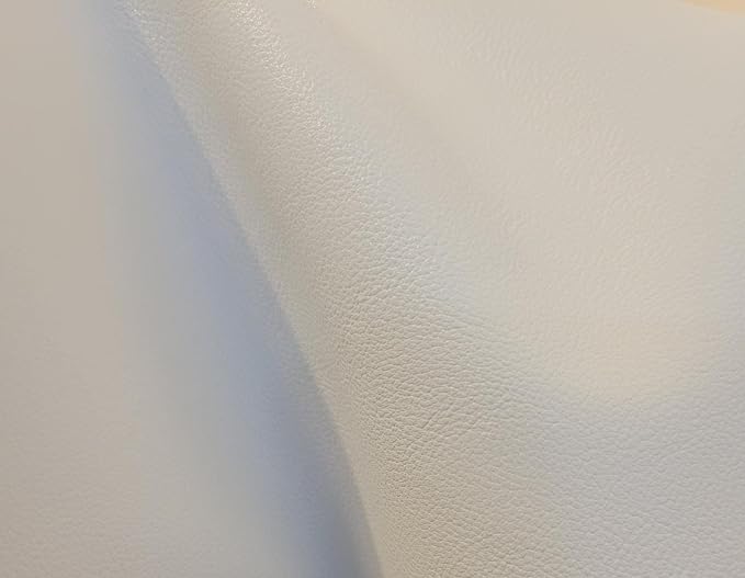 White Soft Faux Vegan PU Leather by The Yard Synthetic Pleather 0.9 mm Nappa by NATLeathers