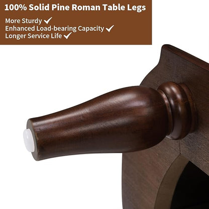 Solid Wood Retro Curved Console Table - Image 7