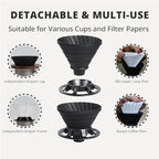 Collapsible Coffee Dripper, Silicone Reusable Coffee Filter Holder, Pour Over Coffee Dripper for Camping, Business Trip, Single Pour Over Coffee Maker (Black)