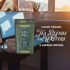 Writer's Tea Writer's (Un) Block - Focus Tea - Black Tea, Eleuthero Root, Flavoring, Roasted Yerba Mate, Guarana Powder, and Schisandra Tea Blend - Contains Caffeine - 20 Woven Sachets