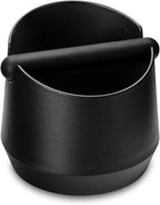 Espresso Knock Box - 5.8 Inch Coffee Knock Box Espresso, Shock-absorbent espresso grounds knock box with Removable Knock Bar and Non-Slip Base for easy coffee ground disposal(Round)