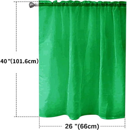 SpaceDresser Basic Rod Pocket Sheer Voile Window Curtain Panels Green 1 Pair 2 - Image 2