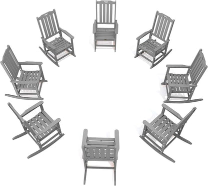 THOEOE Oversized Rocking Chair Set of 8, Outdoor Rocking Chair by THOEOE