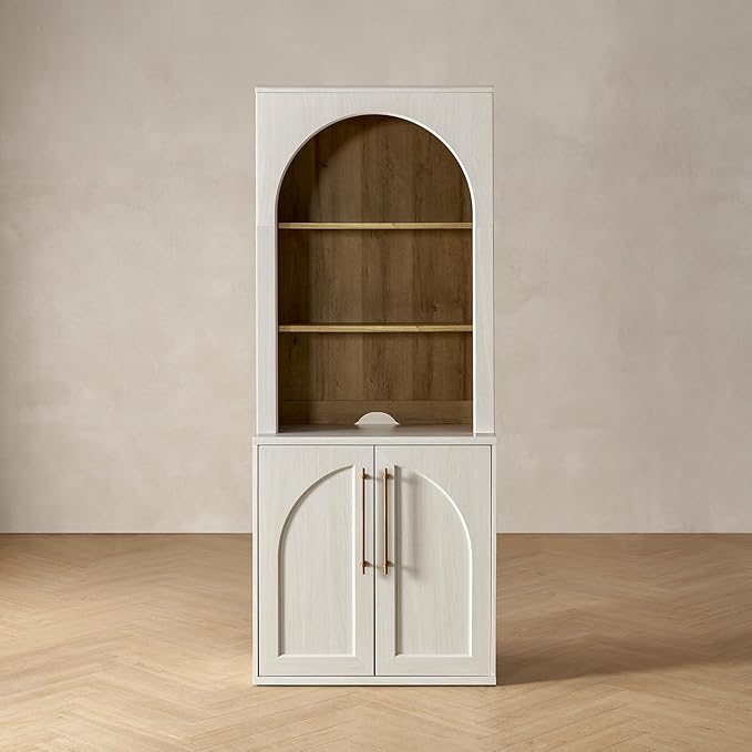 mopio Blake Tall Display Cabinet, Kitchen Buffet Pantry Cupboard, Trophy by MopioInc