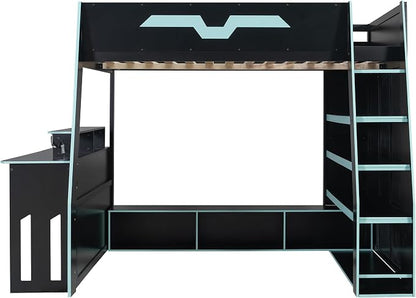 Full Size Wood Esports Loft Bed - Image 4