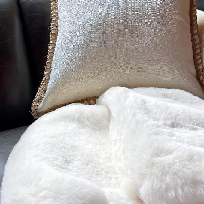 ORINOVA White Faux Rabbit Fluffy Fur Rugs - Image 5