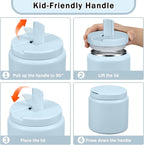 26oz Kids Thermos for Hot Food, Insulated Vacuum Food Jar with Buckle Lid, Stainless Steel Wide Mouth Leak Proof Insulated Lunch Container for School Picnic Travel, Blue