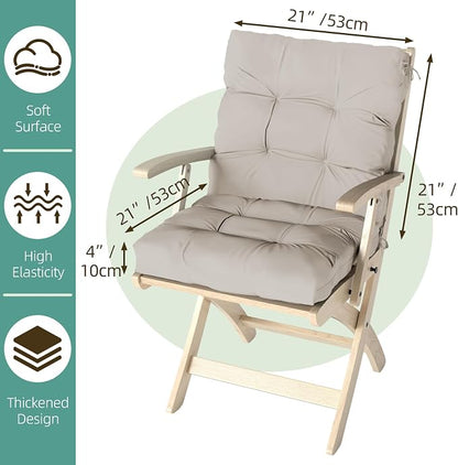 Outdoor Chair Cushions Set of 2, High Back Soft Seat Pad - Image 9