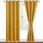 Blackout Curtains for Bedroom, 52 x 84 Inch Mustard Yellow 2 Panels | Thermal by Hiasan