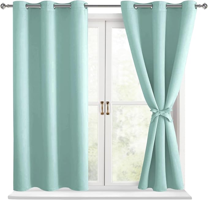 Blackout Curtains for Bedroom, 2 Drape Panels, 42 x 54 Inch | Thermal Insulated by Hiasan