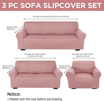 Peryiter 3 Pcs Couch and Loveseat Covers Set Sofa Cover - Image 2