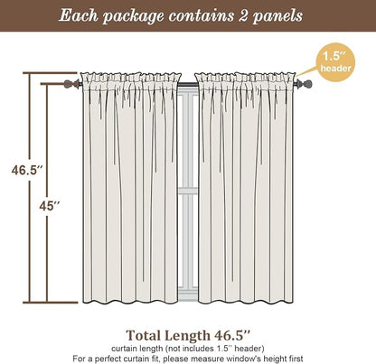 Chyhomenyc Sheer Curtains 45 Inch Long 2 Panels - Image 3
