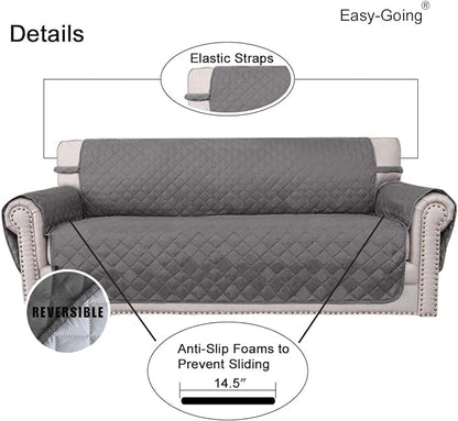 Easy-Going Reversible Couch Cover, 4 Seater Sofa, Washable Slipcover - Image 3