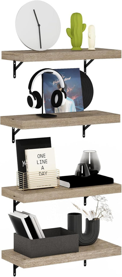 Furinno Tanna Floating Shelves for Wall Set of 4, 22-Inch Wall Shelf, Triple by Furinno-FitsYourSpaceFitsYourBudget