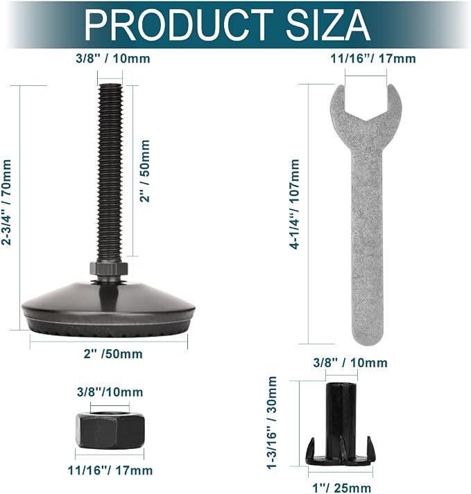 M10 Adjustable Leveling Feet - Image 4