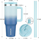 BJPKPK Tumbler With Handle 40 oz Stainless Steel Insulated Tumbler With Lid And Straw For Water Or Ice Coffee,Sky