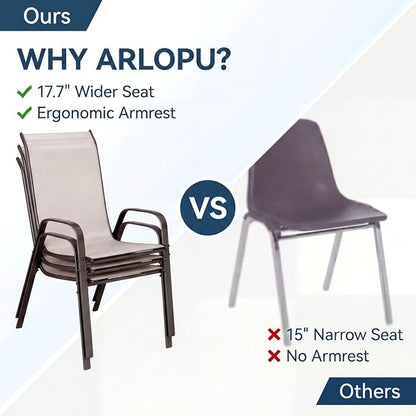 Arlopu 5 Piece Outdoor Patio Dining Set, Porch Furniture - Image 3
