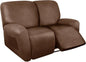 ANARACHON Loveseat Recliner Cover Leather Look Recliner Loveseat Covers by ANARACHON