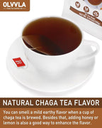 Olvvla - Chaga Tea Bags - 2.5g X 50 Count - 100% Wild Natural Chaga Mushroom Herbal Tea - Sourced from Siberia - Caffeine Free - Gluten-Free - Rich in Antioxidants