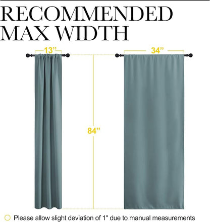 NICETOWN Greyish Blue Blackout Curtains Panels - Image 7