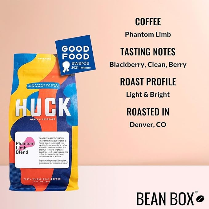 Phantom Limb - Roasted by Huckleberry Roasters - Whole Bean Coffee - 12 Ounce Bag