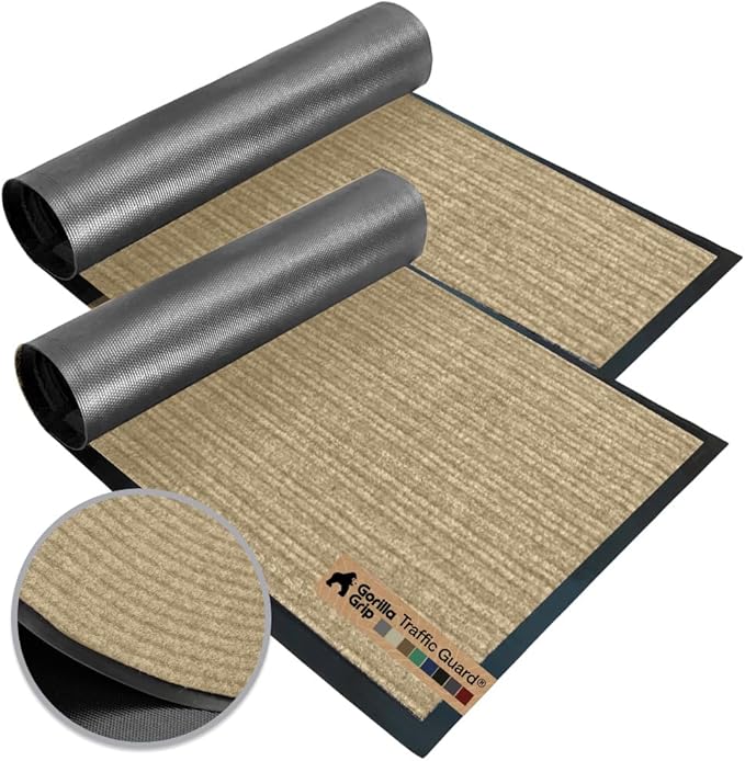GORILLA GRIP Waterproof Traffic Guard Door Mat, 2 Pack Indoor Outdoor Durable by Unknown