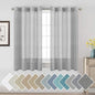 H.VERSAILTEX Linen Curtains Nickel Grommet Natural Linen Semi-Sheer Curtains 2 by HVERSAILTEX