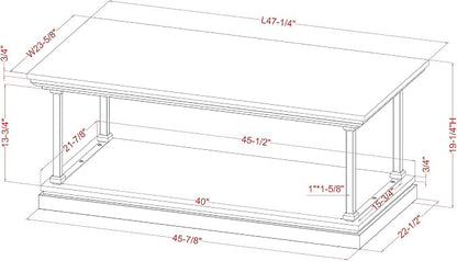 24/7 Shop at Home Ambridge Transitional Multi-Storage Wood 3-Piece Coffee Table - Image 4