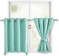RV Short Blackout Curtains for Bedroom, 2 Panels, Aqua 52 x 30 Inch | Thermal by Hiasan