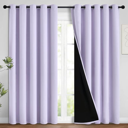 Yakamok 100% Blackout Lined Panels, Room Darkening Thermal Insulated Blackout by Yakamok