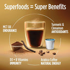 VitaCup Genius Vanilla Keto Coffee Pods w/MCT Oil, Turmeric, B Vitamins, & D3 for Energy & Focus in Recyclable Single Serve Pod Compatible with K-Cup Brewers Including Keurig 2.0, 16 CT