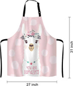 Llama with fun quote You are llamazing Bib Apron with Adjustable Neck for Men Women,Suitable for Home Kitchen Cooking Waitress Chef Grill Bistro Baking Apron