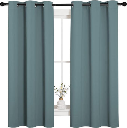 NICETOWN Modern Greyish Blue Blackout Curtains Noise Reducing, Thermal - Image 2