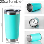 HASLE OUTFITTERS 20oz Tumblers Bulk Stainless Steel Cup with Lid Double Wall Vacuum Insulated Coffee Mug for Cold & Hot Drinks 1 Pack, Light Blue