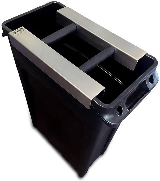 Rattleware Stainless Steel Knock Chute (15” x 11”) - Ideal for Slim Jim Garbage Can - Double-Sided, Heavy Duty Espresso Grounds Knock Box - Barista Essential for High-Volume Settings