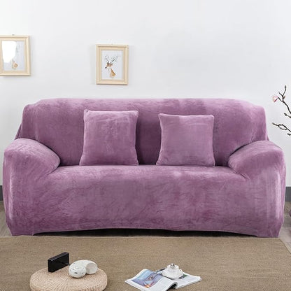 vctops 4 Seater Velvet Plush Stretch Sofa Slipcover 1-Piece Sofa Cover by vctops