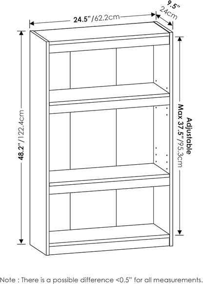 Furinno Jaya Enhanced Home Bookcase 3-Tier Adjustable Bookshelf - Image 3