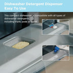 Midea MDC17P4CWW Portable Countertop Mini 5L Built-in Water Tank, Baby Care, No Hookup Needed, 360° Dual Spray,High-Temp wash, Dishwasher for Apartments& RVs, White, Whole