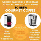 Sarasota K-Cup Coffee Pods | Medium, Dark & Flavored Roast Coffee | K Cup Variety Pack | Single Serve for Keurig Brewers | Gourmet, Low Acid, Mold Free | 24 Count