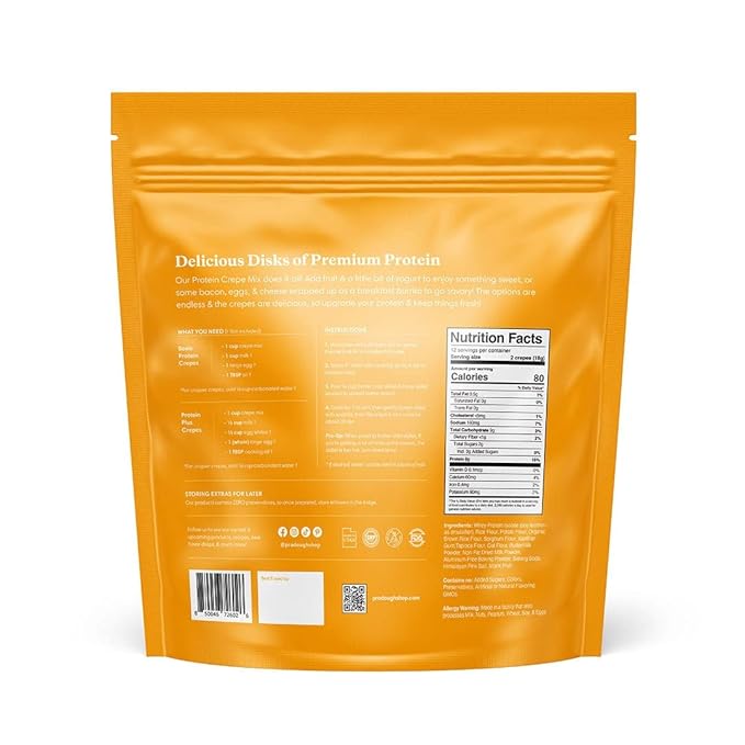ProDough High Protein- Gluten Free French Crepe Mix, Low Carb, 8g of Protein per Serving, No Added Sugars, Keto Friendly, Makes 24 Crepes (Original)