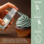 Bakell - Silver Sage Tinker Dust (4g, 1x Mini Spray Pump) Edible Glitter for Food, Desserts, and Beverages!