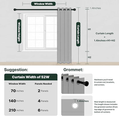 H.VERSAILTEX Ultimate Natural Effect Linen Semi-Sheer Curtains, Nickel Grommet - Image 8