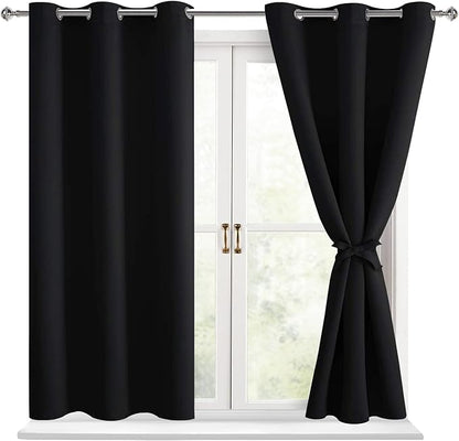 Blackout Curtains for Bedroom, 2 Drape Panels, 38 x 54 Inch | Light Blocking & by Hiasan