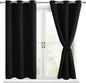 Short Blackout Curtains for Bedroom, 2 Panels, 38 x 45 Inch | Light Blocking & by Hiasan
