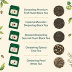 VAHDAM, Assorted Darjeeling Tea Sampler (10 Flavors, 50 Servings) Gluten Free, Non GMO - Darjeeling First Flush & Second Flush | Loose Leaf Tea Sample