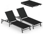 Ciokea Foldable Outdoor Lounge Chair Set of 2, No Assembly Aluminum Chaise by CIOKEA