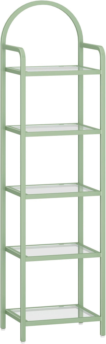 Hzuaneri Bookcase Bookshelf, Tempered Glass Bookshelves, Slim Shelving Unit - Image 9