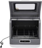 800W Portable Countertop Dishwasher, 110V Automatic Mini Dishwasher Machine with 3 Washing Programs, 360° Rotating Spray Air Drying Function for House Dorm Apartment RV