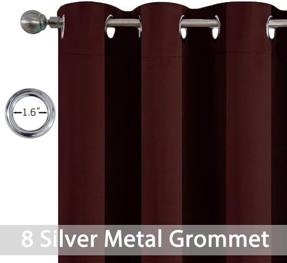 Yakamok Room Darkening Curtains 52x72 inch Length Burgundy Red-Living Room | 2 - Image 3